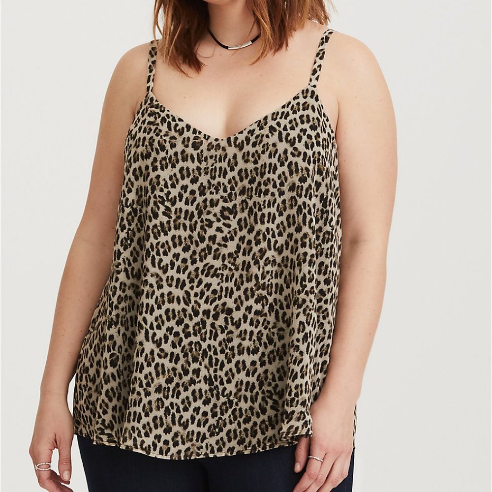 TORRID LEOPARD DOUBLE LAYER CHIFFON CAMI